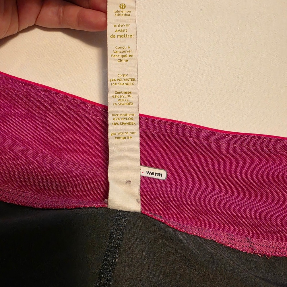 Lululemon Athletica Colorblock Athletic Shorts Charcoal Gray Pink Size 12 - Picture 5 of 7